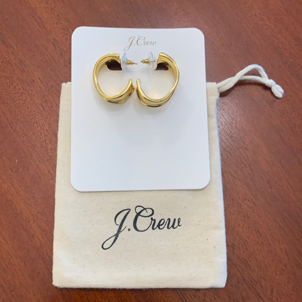 J. Crew Gold Metallic Hoop Earring